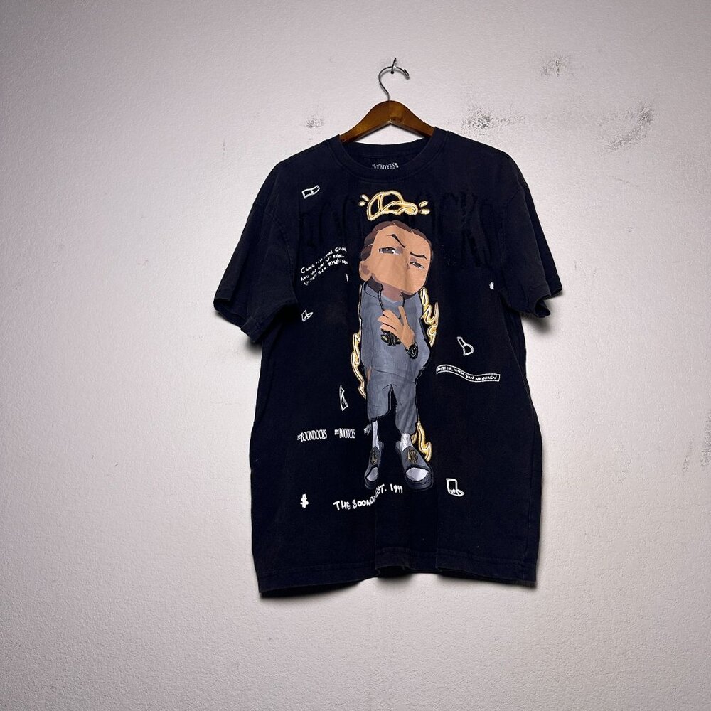 The Boondocks Graphic T Shirt Men M Black Streetwear Riley Cartoon Textured